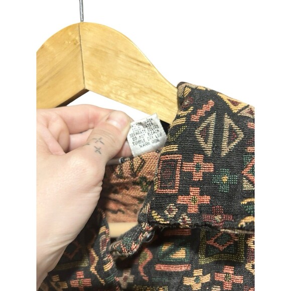 Vintage Chicos Design Western Tapestry Jacket Canvas 90s Size 1 or M Multicolor - Picture 7 of 7